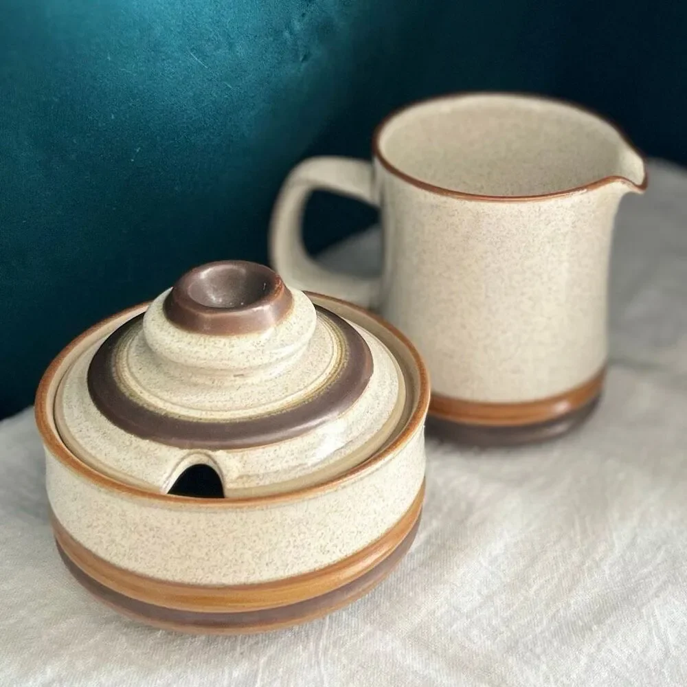 Denby-Langley Potter's Wheel Sugar Creamer Speckled Stoneware